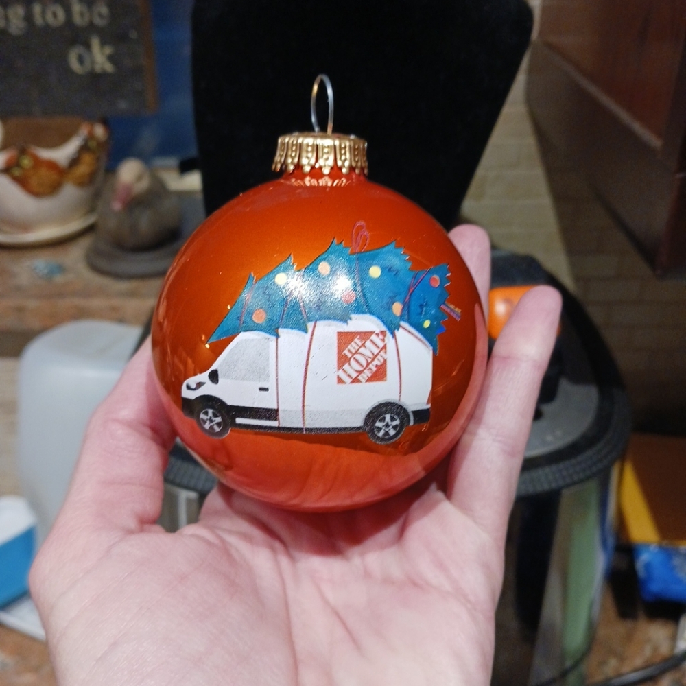 Home Depot 2021 "Happy Holidays" Christmas Ball Ornament.